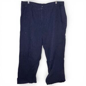Charter Club 100% Linen Wide Leg Pants In Navy Blue - Size P/XL